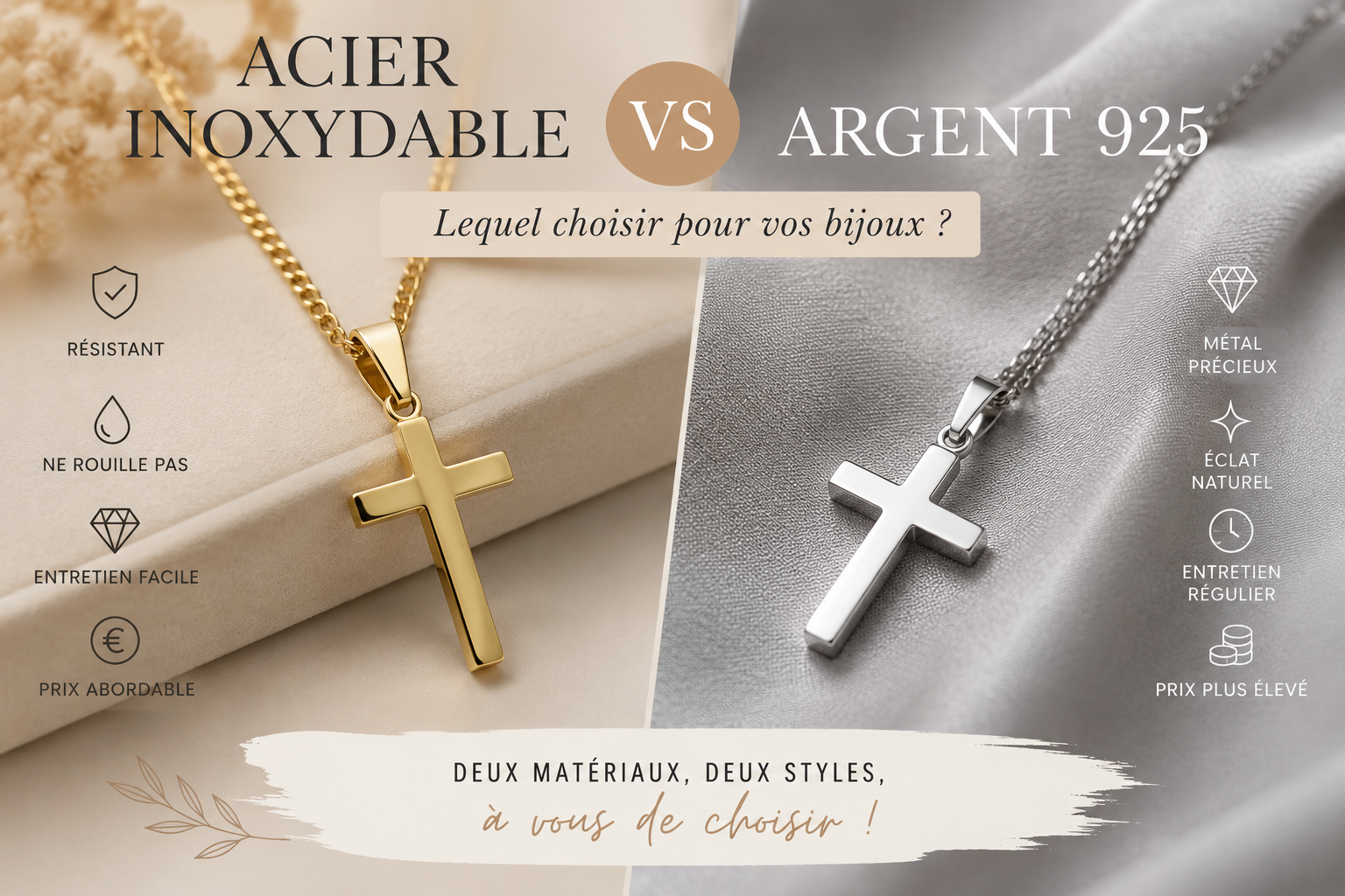 Acier inoxydable vs argent 925 : quelles différences pour vos bijoux ?