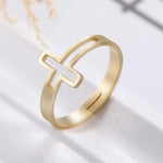 Bague croix acier inoxydable - Vignette | Vera Croix