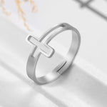 Bague croix acier inoxydable - Vignette | Vera Croix