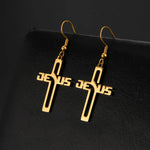 Boucle d'oreille croix jesus - Vignette | Vera Croix