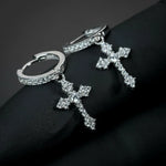 Boucle d'oreille croix or blanc - Vignette | Vera Croix