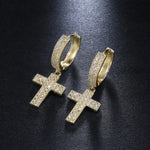 Boucles d'oreilles créoles avec croix - Vignette | Vera Croix