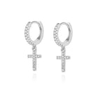 Boucles d'oreilles croix diamant - Vignette | Vera Croix