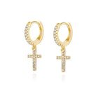 Boucles d'oreilles croix diamant - Vignette | Vera Croix