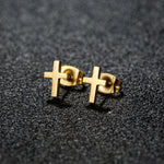 Boucles d'oreilles croix or - Vignette | Vera Croix