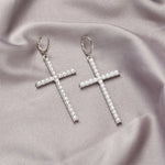 Boucles d'oreilles croix pendantes - Vignette | Vera Croix