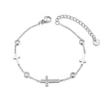 Bracelet croix acier inoxydable argent - Vignette | Vera Croix