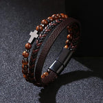 Bracelet cuir avec croix - Vignette | Vera Croix