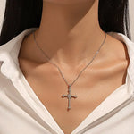 Pendentif croix en or blanc - Vignette | Vera Croix