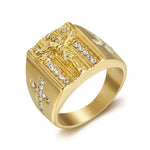 Bague acier croix or - Vignette | Vera Croix