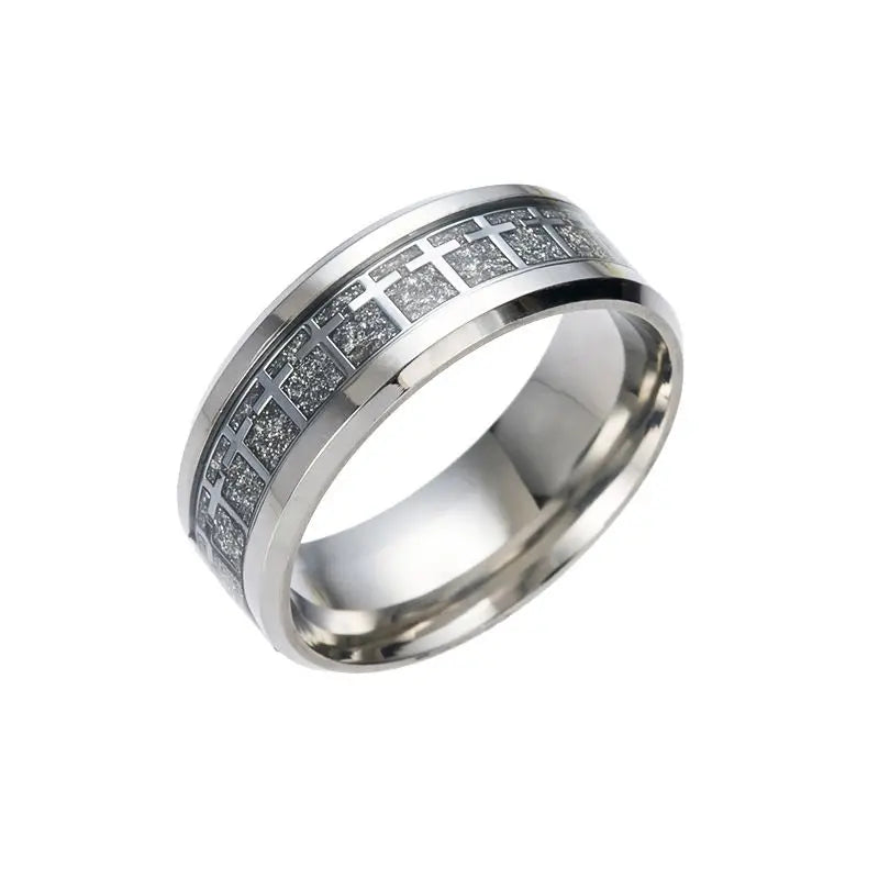 Bague anneau croix serties