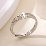 Bague argent avec pierre et croix - Vignette | Vera Croix