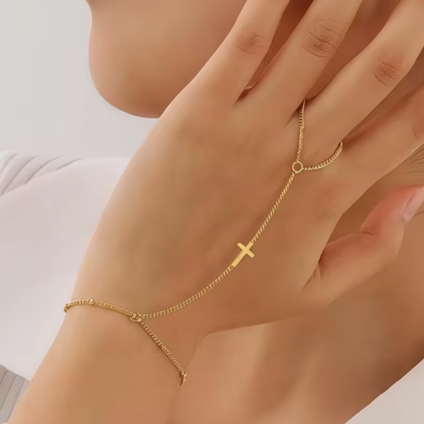 Bague bracelet croix