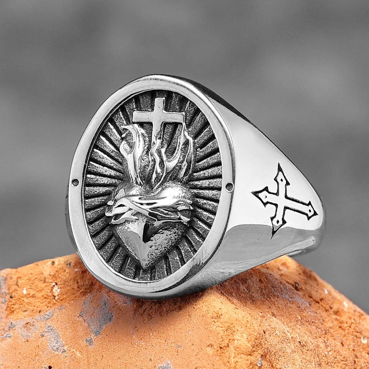Bague croix amour
