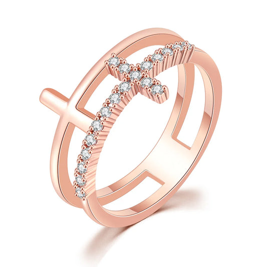 Bague croix diamant