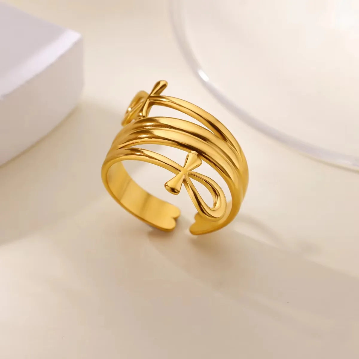 Bague croix double