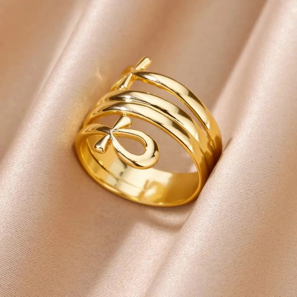Bague croix double