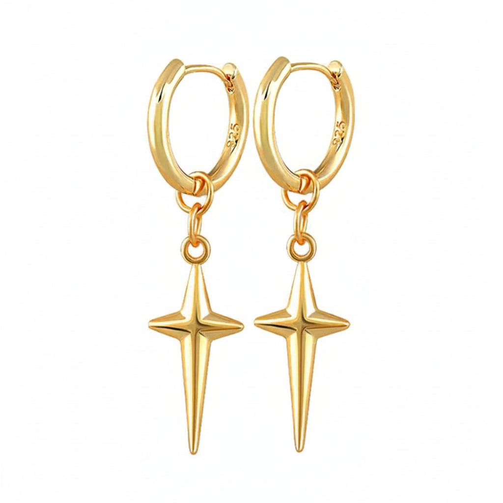 Boucle d'oreille anneau croix homme