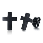 Boucle d'oreille croix noir - Vignette | Vera Croix