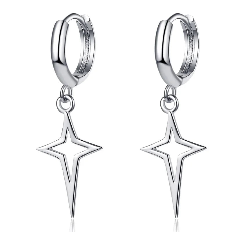 Boucle d'oreilles croix argent