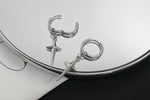 Boucles d'oreilles anneaux croix homme - Vignette | Vera Croix