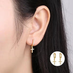 Boucles d'oreilles croix diamant - Vignette | Vera Croix