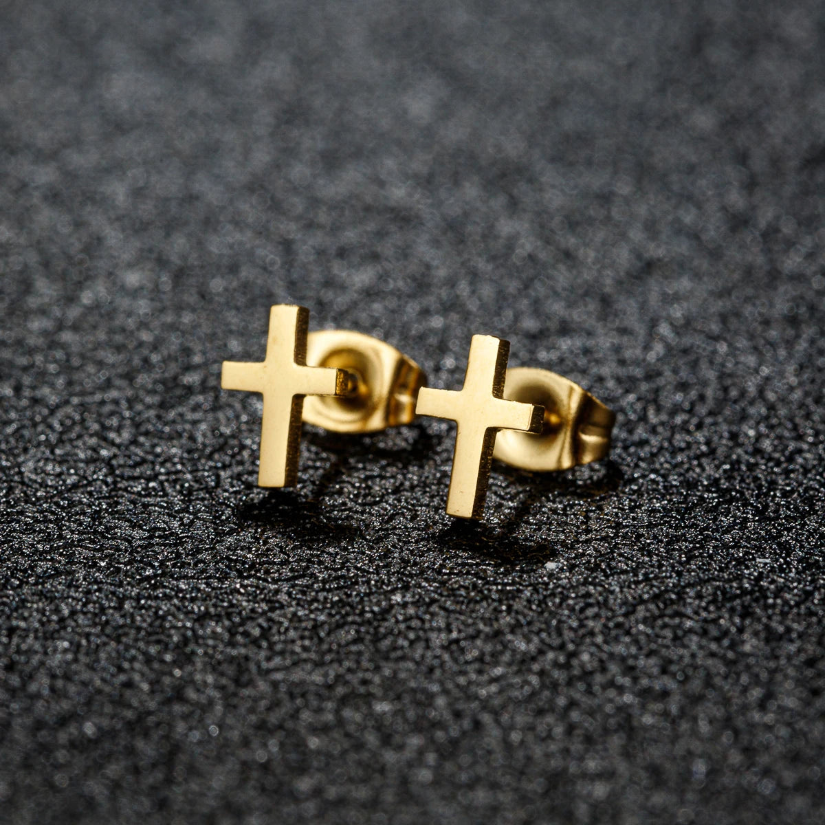 Boucles d'oreilles croix or