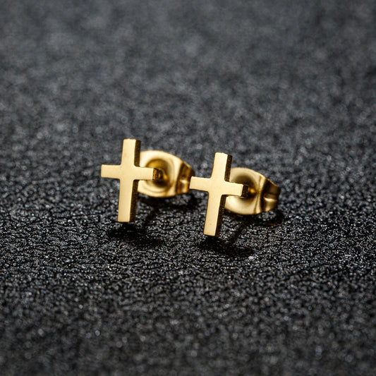 Boucles d'oreilles croix or