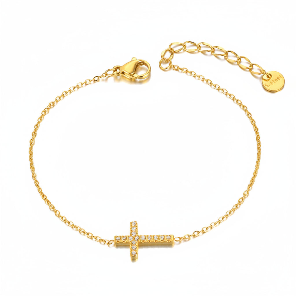 Bracelet cheville croix