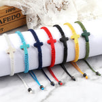 Bracelet cordon croix ajustable - Vignette | Vera Croix