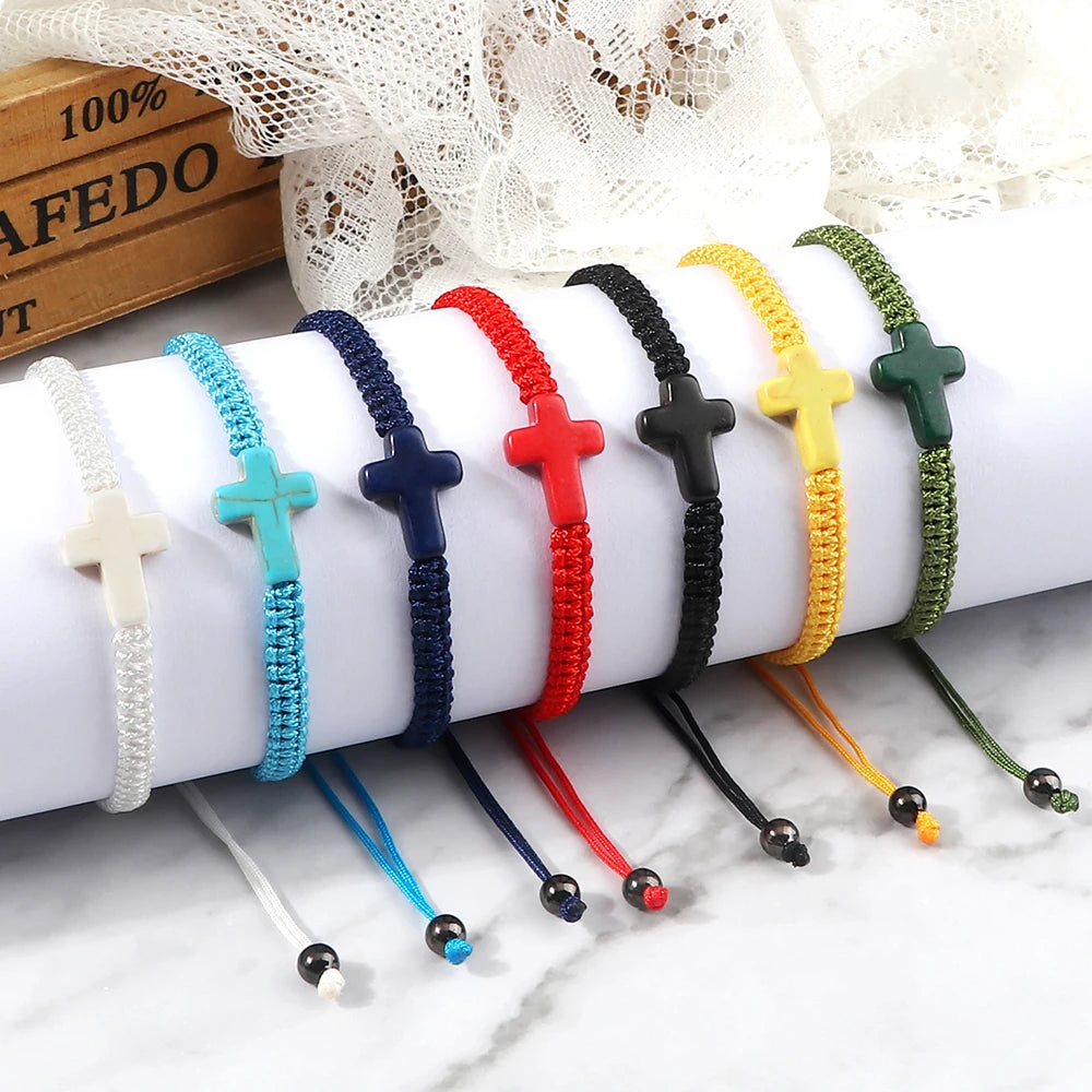 Bracelet cordon croix