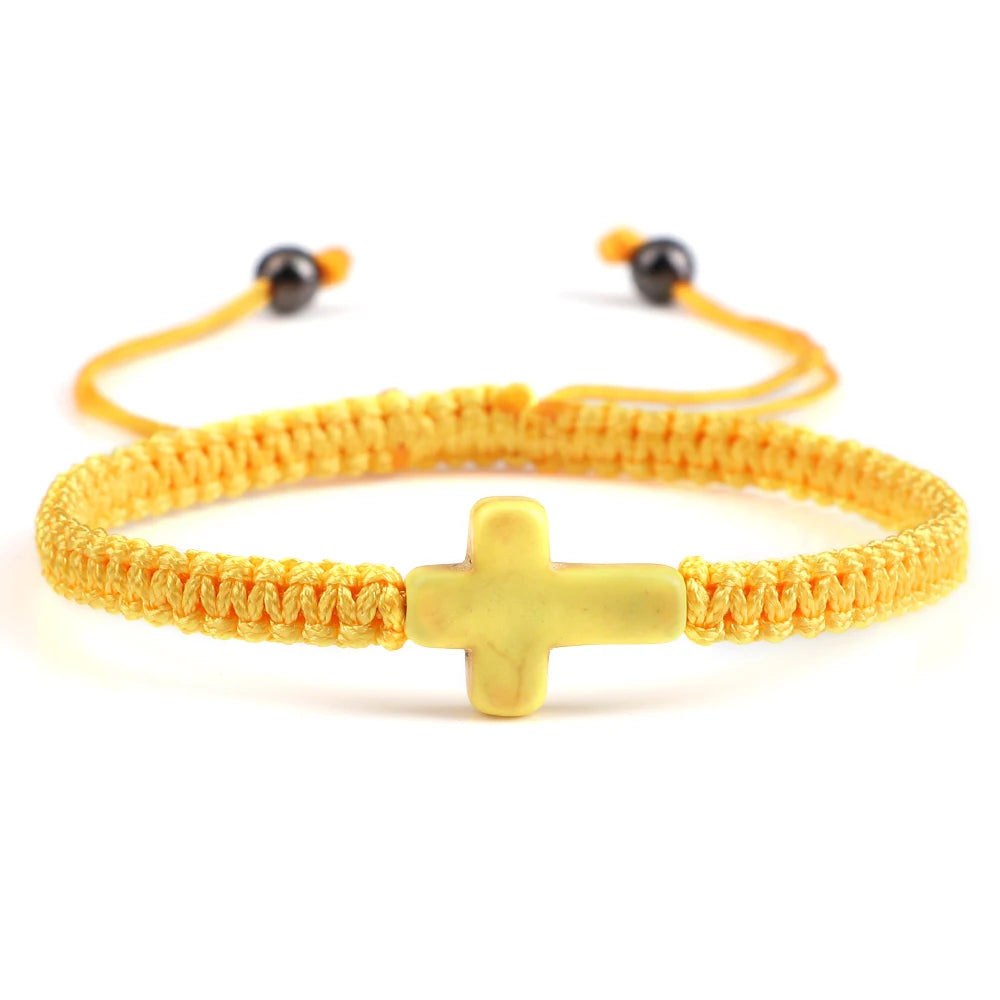 Bracelet cordon croix