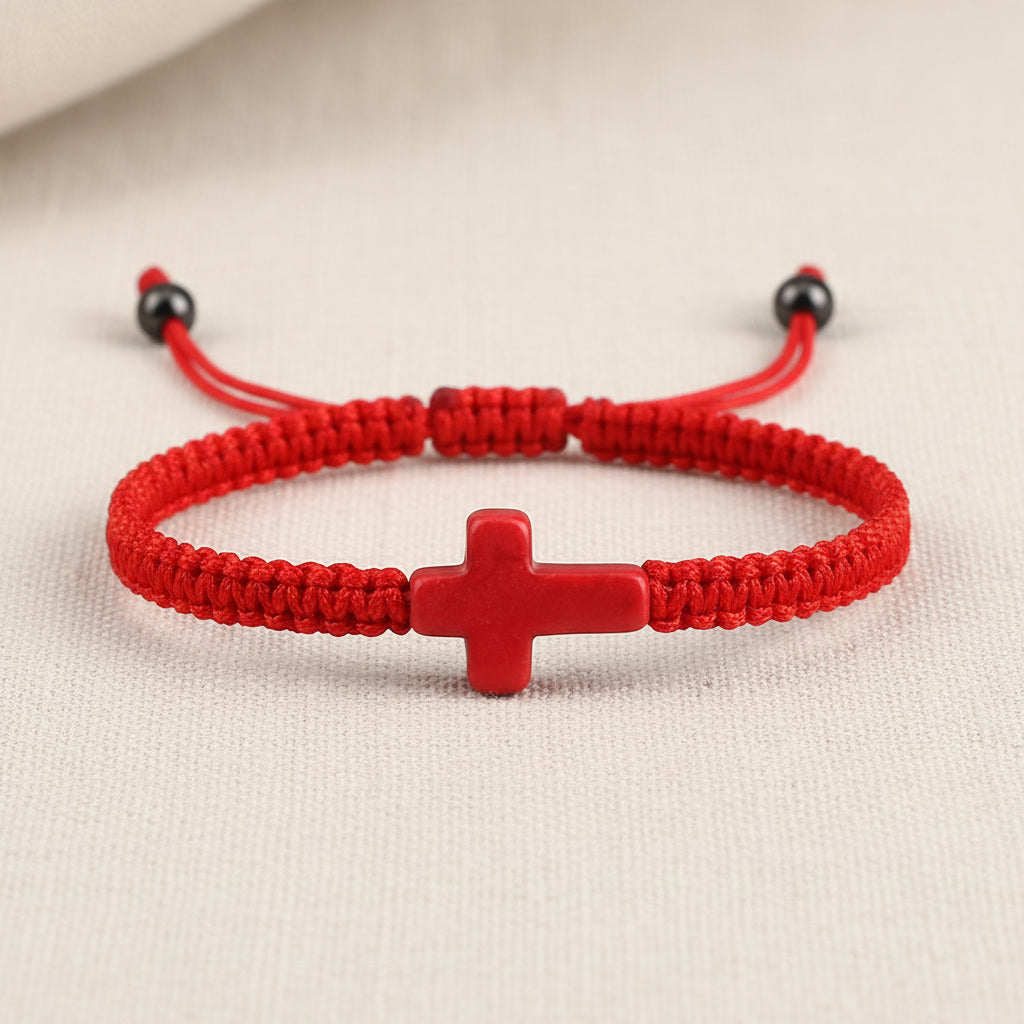 Bracelet cordon croix