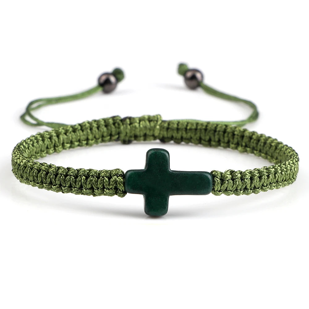 Bracelet cordon croix