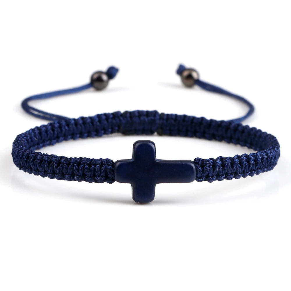 Bracelet cordon en croix