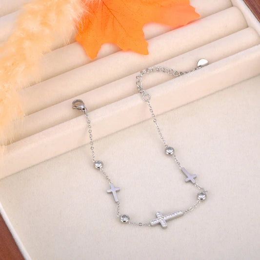 Bracelet croix acier inoxydable