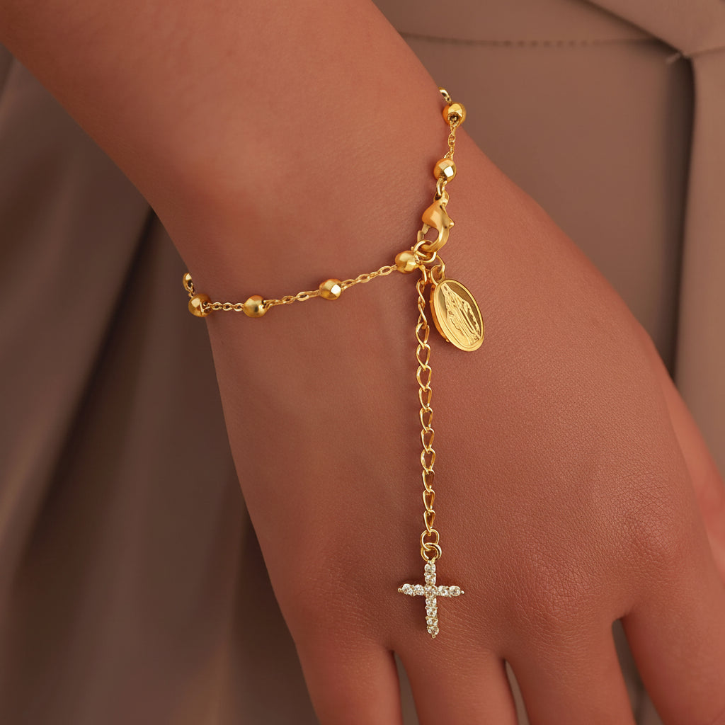 Bracelet croix doré