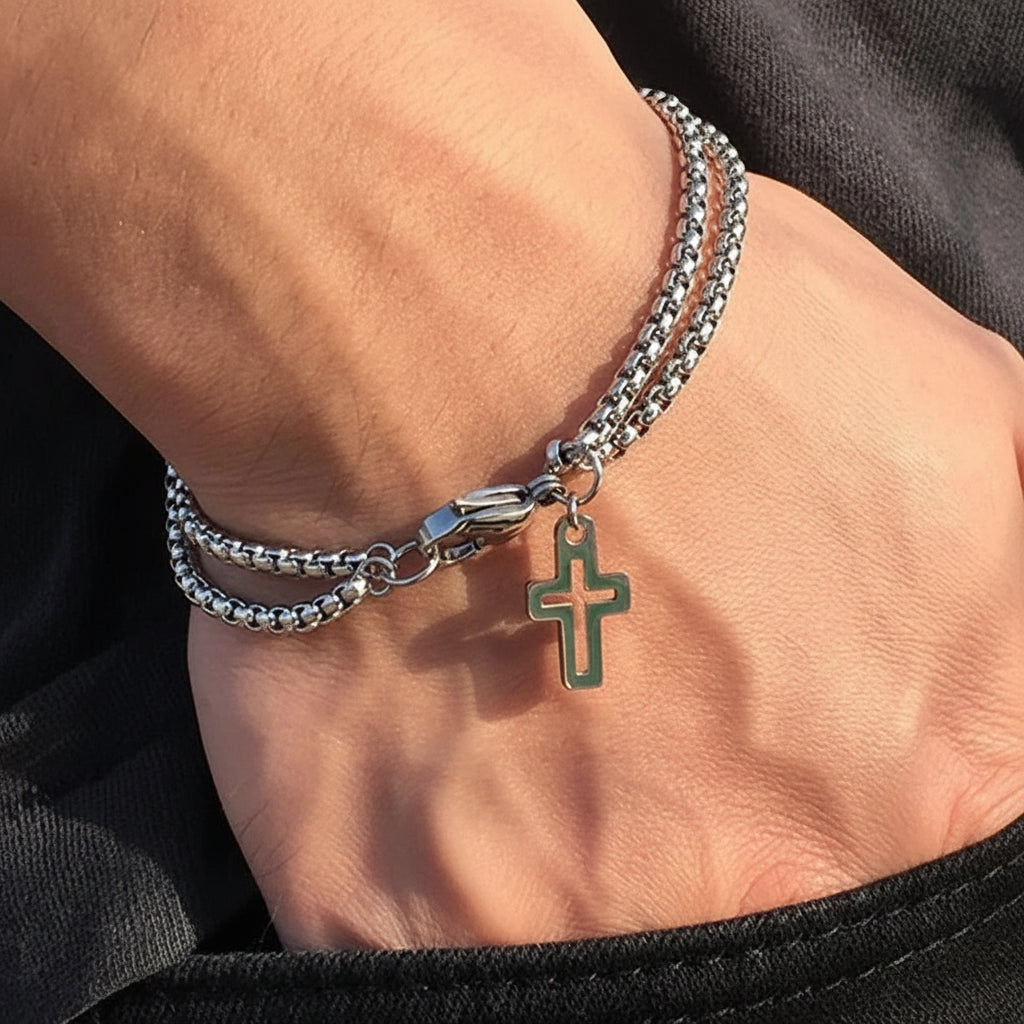 Bracelet croix homme luxe