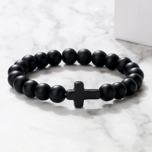 Bracelet croix noir