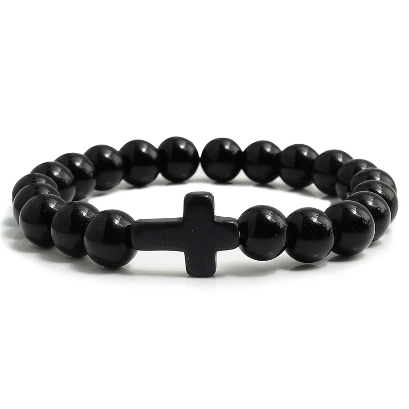 Bracelet croix noir