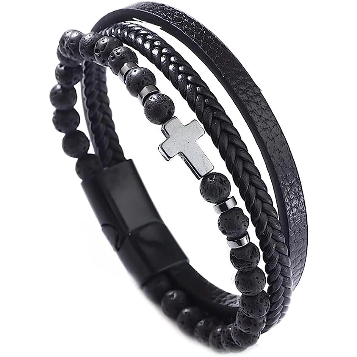 Bracelet cuir avec croix