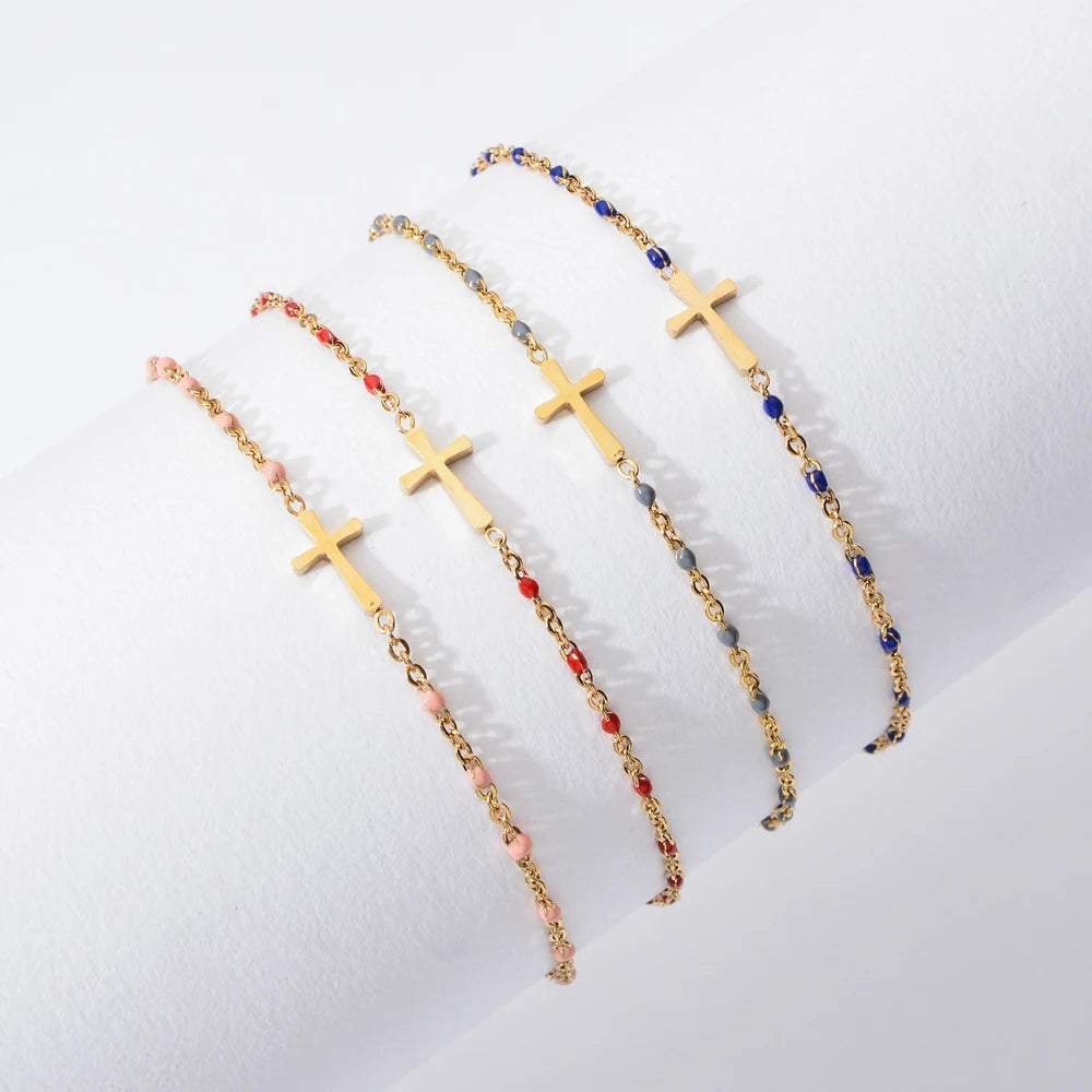 Bracelet en croix doré