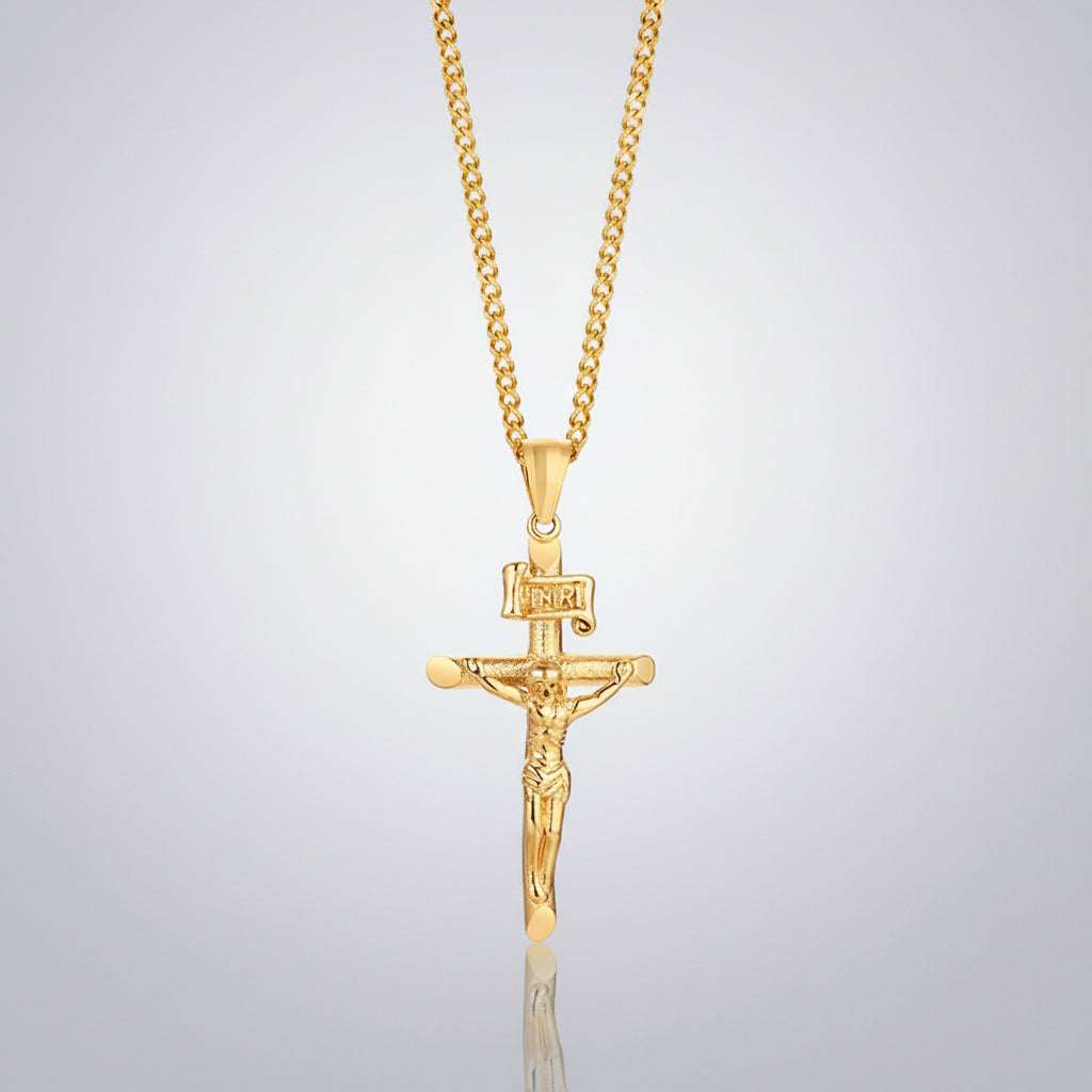 Chaîne or avec croix homme