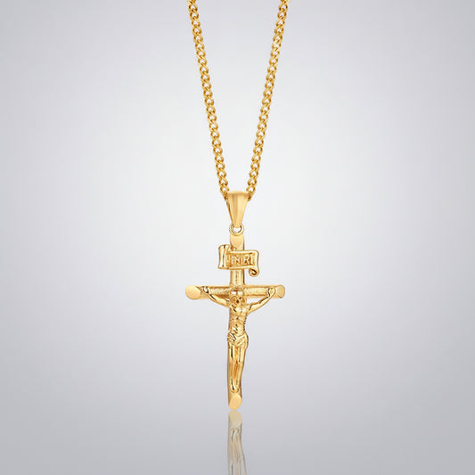 Chaîne or avec croix homme