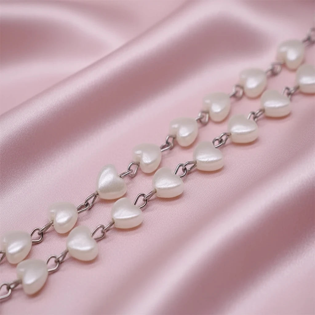 Chapelet croix rose