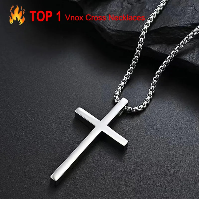 Collier croix acier inoxydable