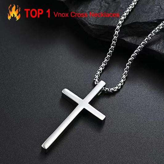 Collier croix acier inoxydable