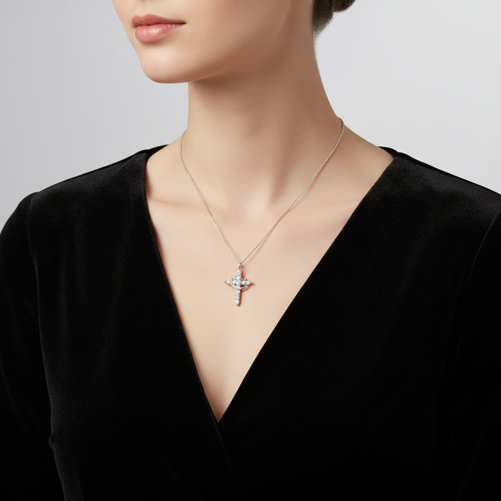 Collier croix argent
