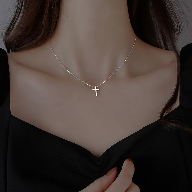 Collier croix argent femme