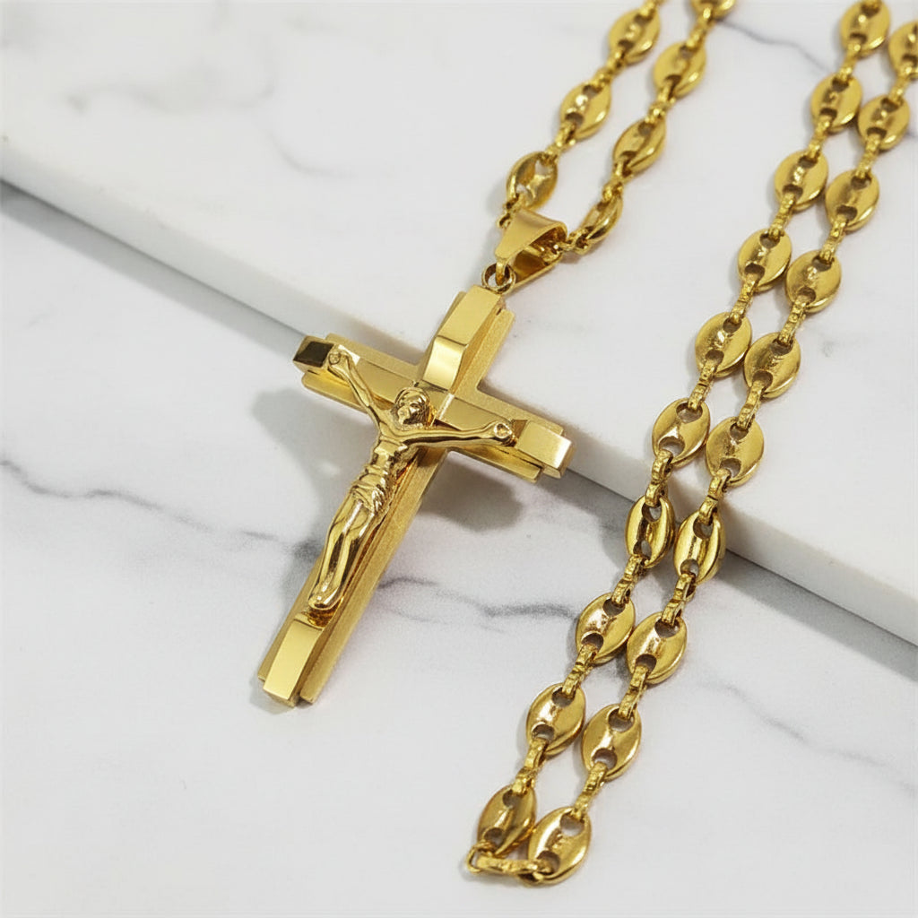Collier croix or